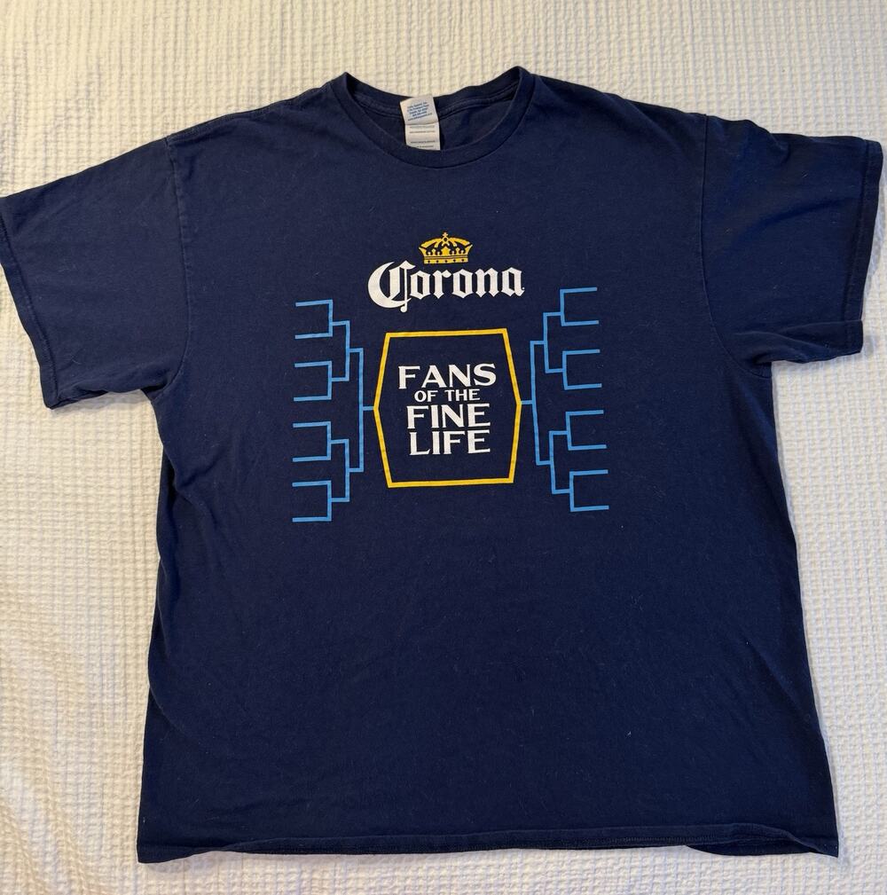 Corona T-shirt Blue Fans of the Fine Life Women's XL